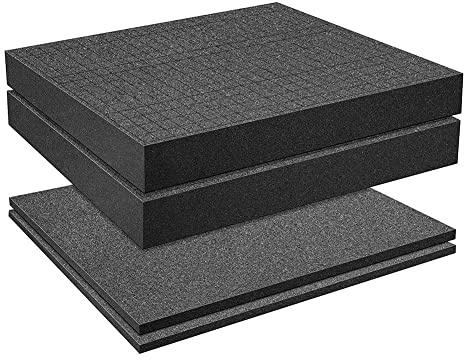 ISTOVO 4 Piezas de InsercióN de Espuma Pick Apart Pluck Pre Square Hoja de Espuma con Uso Inferior para Juegos de Mesa Estuches CajóN de Almacenamiento A