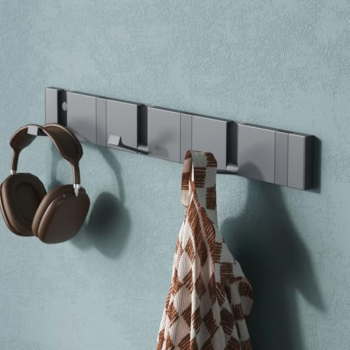 Mai & Mai Garderobenleiste aus Aluminium Wandgarderobe 6 Klapphaken