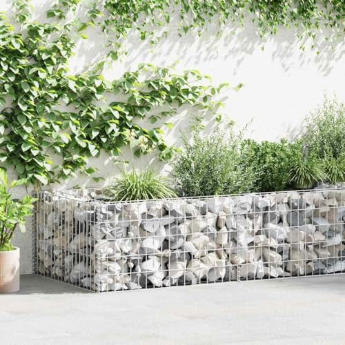 Generico Gabbione Fioriera in Acciaio Zincato 180x90x50 cm,Argento,14.4kg,141624