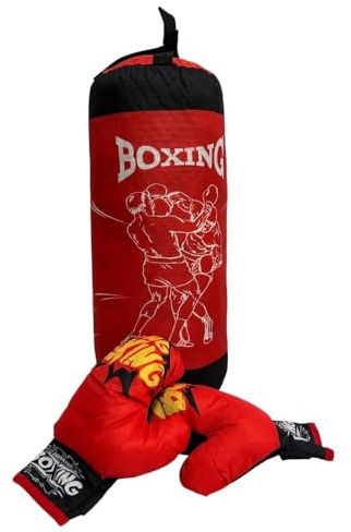 Sacco da Pugilato, Set Boxe Grande 50 cm, Robusto con Guantoni, Allenamento Bambini Sacco e Guantoni Guanti da Boxe Combattimento Sparring Kickboxing Sacchi Pugilato Sport Guanti Box