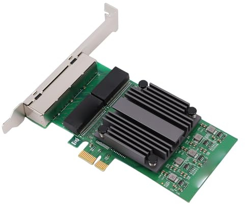 Jectse Tarjeta de Red PCIe X1 de 4 Puertos, Adaptador Gigabit Ethernet con Chip 82571 y 4 Puertos RJ45, para PC y Servidores Industriales