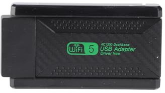 Jopwkuin Adaptador WiFi USB de Banda Dual 5G 2,4G Antenas Duales Adaptador Inalámbrico USB 3.0 de 1300Mbps para Computadora Portátil, Dongle WiFi para Mini Adaptadores de Red