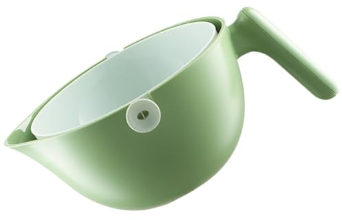 JHKNNK Cestello Scolapasta Doppio Strato Girevole per Frutta e Verdura Manico, in Plastica Sicura senza Odori, Cesto per Lavaggio e Scolatura, per Cucina e Preparazione Alimenti
