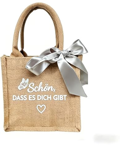 RunFar shop Jutetasche Kleine Auszeit Geschenktasche Jute Kleinigkeit Tasche Geschenkidee Kleine Auszeit Jute-Geschenktasche, Naturleinen Einkaufstasche