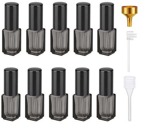 Segbeauty Atomizador Perfume Recargable, 10 Piezas 3ml Pulverizador Perfume, Bote Colonia Viaje, Portátil y Reutilizable, para Fiesta, Regalos, Trabajo (Negro)