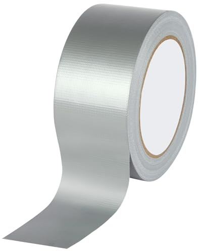 AYBUY Cinta Americana de Tela Universal, Cinta de Tela Reforzada, Duct Tape de Fuerte adherencia 25m x 50mm, Cintas Aislante y al Agua para Reparaciones, Fijación y Sellado, Gris
