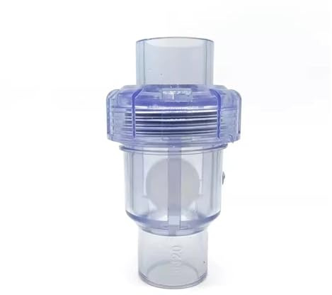 Clapet anti-retour à bille UPVC for l'irrigation du jardin et l'aquarium - Connecteur de tuyau en PVC de 20 mm, 25 mm, 32 mm, 40 mm, 50 mm(Transparent,40mm)