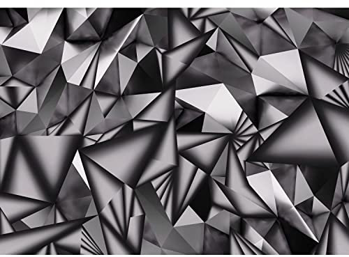 Runa Art Papel tapiz fotográfico 3D de aspecto metálico Moderna Lana Sala Cuarto Salón - Made in Germany - Negro y blanco 9162010c