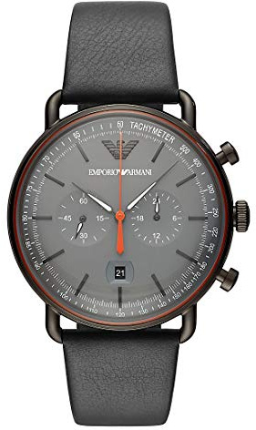 Emporio Armani HerrenArmbanduhr Chronograph Quarz Leder AR11168