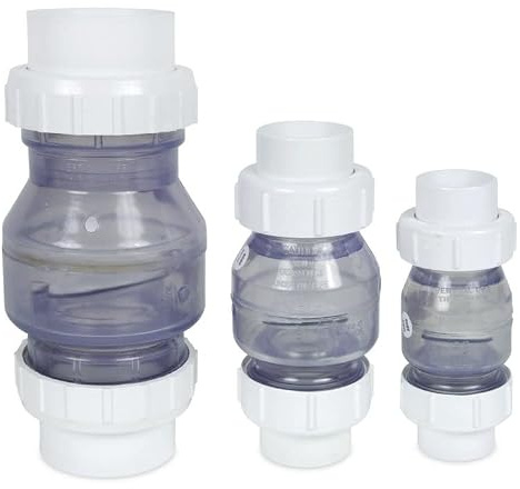 Transparentes PVC Rückschlagventil 110mm Ø von AirAqua inkl. Klebeverbindungen