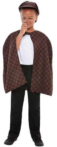 SMIFFYS Kit da detective, Marrone, con mantello, cappello, e lente d'ingrandimento
