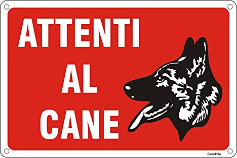 Goodvia Schild aus Aluminium, 20 x 30 cm, Achtung auf Hunde, reflektierende Metallschilder, langlebig, wasserdicht und UV-Schutz, geeignet für den Außenbereich