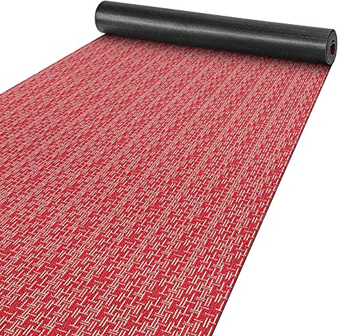 ANRO Läufer Teppich-Läufer Flur Küchenläufer rutschfest waschbar Teppichläufer Küchenteppich anpassbar Itaca Rot 300x50cm bis 5m Länge