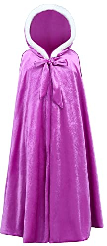 YOSICIL Capuche Cape Fille Cape Long Cape Princesse Costume Hiver Party Cosplay Carnaval Noël Cadeau d'anniversaire Jeux de rôle,Violet,M