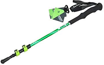 SlimpleStudio Wanderstock Outdoor Trekking Pole Camping Klettern Spazierstöcke Eva Griff Aviation Aluminiumlegierung Teleskoppfähle 3 Abschnitte-Schwarz Trekkingstöcke (Color : Green)