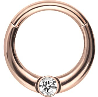 PIERCINGLINE Chirurgenstahl Segmentringclicker | KRISTALL | Piercing Ring Ohrpiercing Tragus Helix Septum | Farbauswahl