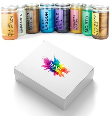 Boozy Cocktail Variety Pack, 8 x 200ml Pre-Mixed Cocktail Cans, Ready to Drink Sparkling Cocktails, Passion Fruit Martini, Espresso Martini, Margarita, Long Island & More, Cocktail Gift Set, 8-12% ABV