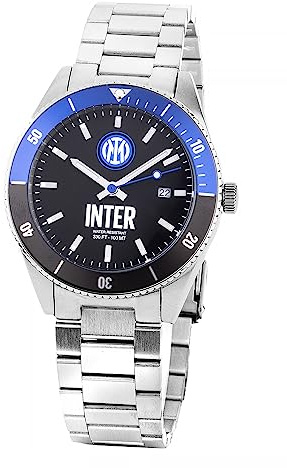 Inter FC Orologio Subacqueo Ufficiale Cassa in Acciaio 40 mm Resistente all'Acqua fino a 100 m