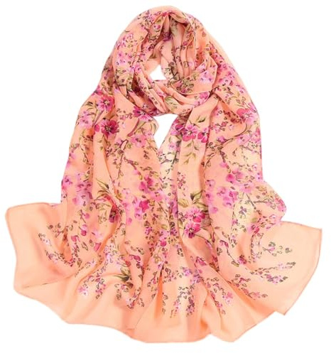 FAIRYGATE Schals & Tücher für Damen Schal Pink Chiffon Stola Damen Festlich Umhang Chiffon Elegant Großes Lang Schals Weiches Umschlagtuch für Brautkleider Abendkleider A4415