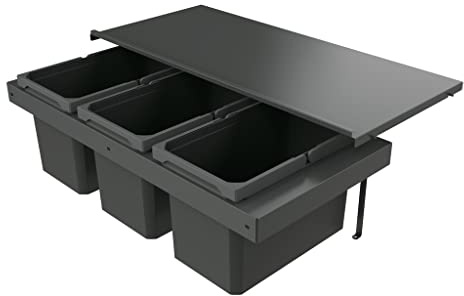 Naber 8013396 Abfallsammler Cox Stand-UP® 280 S/900-3, anthrazit, 48 (3x16) Liter / 90 cm Schrankbreite