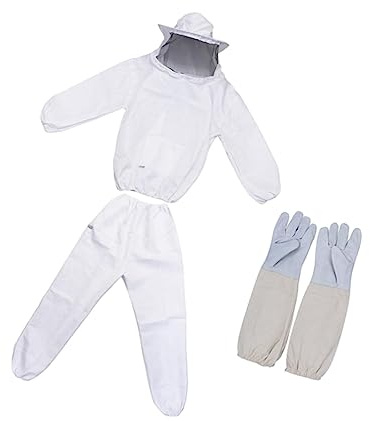 harayaa Bienen-Outfit, Kostüm, Bienenhalter-Anzug mit Handschuh, bequemer -Kittel-Schutzanzug, kommerzieller -Anfänger, XL