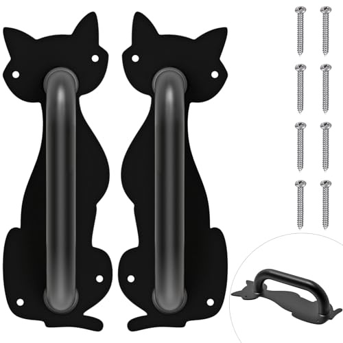 Dolibest Schiebetür Griff, 22cm Scheunen Torgriff 2er Schwarz Schrank Haltegriff Metall Haustürgriff Innen Aussen Holztor Türbeschlag für Garten/Garage/Balkon/Badezimmer/Schubladen/Kleiderschrank