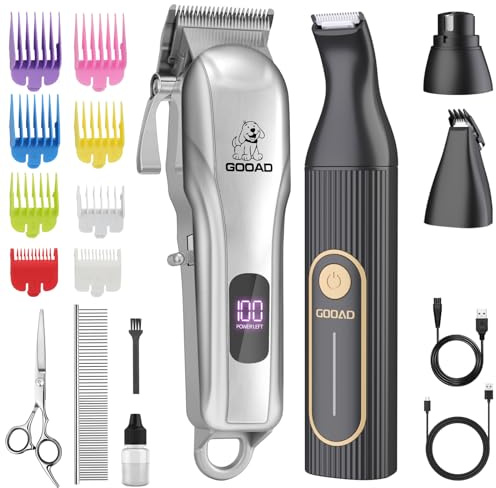 Dog Clippers Grooming Kit with Paw Trimmer for Thick/Matted/Knotted/Hair