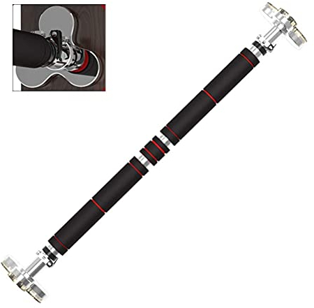 Klimmzugstangen Türrahmen-Reckstange, Klimmzugstange mit Sicherheitsschloss und rutschfester Matte, Heimfitnessgerät, Tragkraft 150 kg, verstellbar 68-90 cm