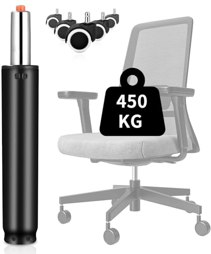 FAOKZE Gasdruckfeder Bürostuhl, Ersatz Gasdruckdämpfer Zylinder, 310mm-455mm, 450KG, Mit 5 Rollen, Für Office Chair Drehstuhl Gaming Stuhl