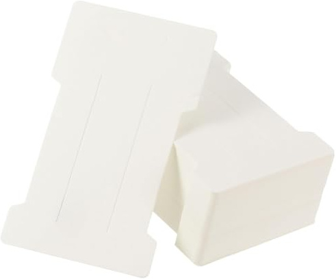 Sarini 100 Stück Haarnadelkarten,Haarspangenkarten aus Kraftpapier,dekorative Verpackungskartonage,zur Aufbewahrung von Haarspangen und Haarschmuck (weiß)