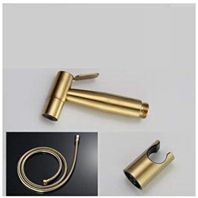 YQZQXWA Bidetarmaturen Handbrause WC-Bidetbrause aus gebürstetem Gold Edelstahl Bidet Jet Douche Kit Wasserhahn Toilettenwaschanlage Reinigung-D Innovate