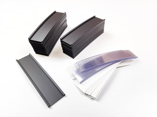20 Magnetische Etikettenhalter, 40 x 150 mm, vorgestanzt, C-Profil