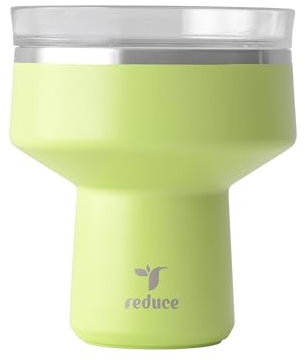 REDUCE Saltini - Bicchiere da cocktail da 473,6 ml, con coperchio, mantiene le bevande fredde per 10 ore, alternativa al bicchiere Martini da 360 bicchieri, infrangibile, perfetto per le feste, mojito