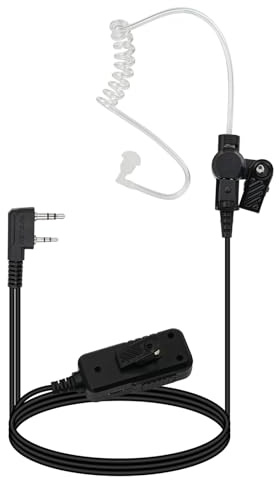 Retevis AI Active Noise Cancelling Earpiece, 2 pin Walkie Talkie Headset with PTT Mic,Two Way Radio Headphone Compatible with Baofeng UV5R RT24 RT27 RT668 RT622 Security Earpiece(1 Pack)