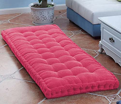 Cuscino spesso per panca a 2/3 posti, spessore 10 cm, in morbido cotone, per giardino, patio, sala da pranzo, divano, colore rosa, taglia S (110 x 40 cm)