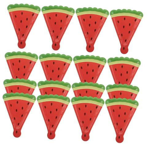 KOMBIUDA 16pcs Watermelon Shaped Paper Plates Dinner Plates Single Use Paper Tableware Party Decor Dessert Serving Indoor Outdoor