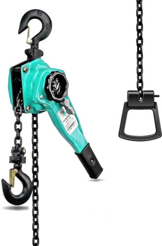 Paranchi manuali a catena, paranco a leva con 2 ganci, paranco a catena a cricchetto da 3 tonnellate (6.000 lb.), for un facile sollevamento - ideale for costruzioni, magazzini e lavori in garage(10FT