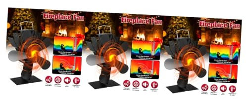 MAGICLULU 3pcs Energy-saving Fireplace Fan Stove Heat Fan Quiet Operation for Burning Stove
