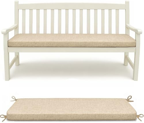 HAND Cuscino per Panca 120x40 cm - Interno ed Esterno - Seduta Imbottita, Morbida e Resistente - Per Giardino, Patio, Cucina - Prodotto in Italia (Tortora)