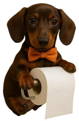 Bkljkf Portarrollos De Baño,Soporte para Papel Higiénico con Forma De Perro - Dispensador De Resina Organizador Y Decorativo para Cocina Y Almacenamiento del Hogar