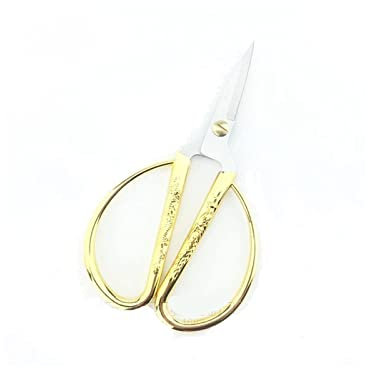 Prettiee Forbici per Uso Cucina, 4 Misure, Forbici da Cucito in Acciaio Inossidabile Dorato, Forbici da Sarto Vintage Resistenti in Acciaio di Alta qualità (Oro M)