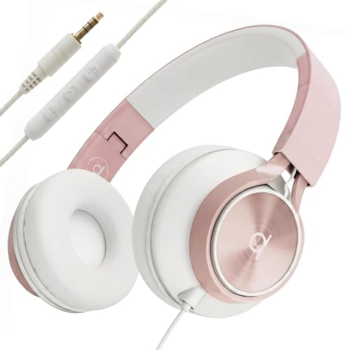 ARTIX CL750 Adults & Kids Headphones with Cord, Microphone & Volume Control - Wired Headphones with Mic, Plug In Teens Corded Head phones Wire for Laptop, Computer, Chromebook, iPad & Tablet 3.5mm Aux