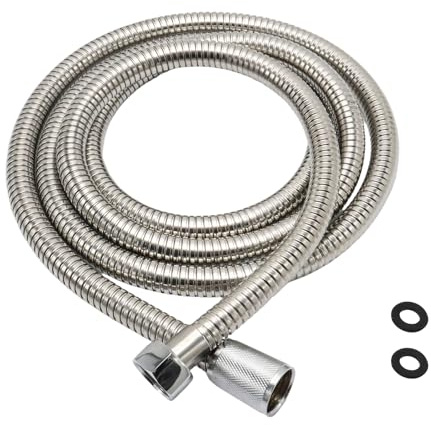 Shower Hose 79 inches Extra Long Shower Hose Extension, Stainless Steel Handheld Shower Head Hose with Brass Insert and Nut Ultra-Flexible and Durable Replacement Part, Brushed Nickel
