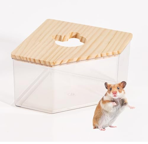 Zyiphor Scatola da Bagno di Sabbia per Criceti, Scatola da Bagno di Sabbia per Criceti Trasparente in Acrilico, Contenitore per Vasca di Sabbia per Criceti, per Topi Lemming Gerbilli Piccoli Animali