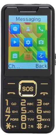 Goshyda Teléfono 4G Seniors, Teléfono Bluetooth Big Keys con Tecla SOS, Teléfono de la Función 4G, Doble SIM Standby, FM Radio, Camera, Linteria de Llave Lateral, 2500má, etc. (Black)