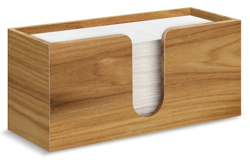 Acacia Wood Paper Towel Dispenser Countertop, Paper Towel Holder for Bathroom Kitchen Napkin Holder Folded Paper Towel Dispenser Fits Multifold, C-Fold, Z-Fold, Trifold - Home Kitchen Bathroom