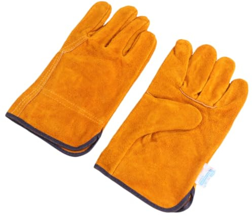 SOPOTUTU de Protection Cuir Peau Résistants Chaleur pour Soudure Barbecue Manutention Lourde Anti-brûlure Respirants