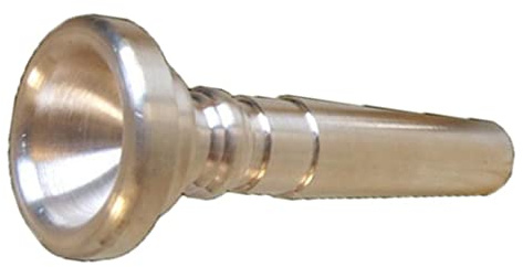 Versilbertes Jagdhornmundstück für Jagdhorn/Posthorn/Fürst-Pless-Horn - 2-teiliges Mundstück aus Messing, 6.5 x 2.5 cm