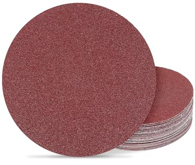 150mm Sanding Discs 40 Grit, 6 Inch Sandpaper Hook and Loop Disc Sanding Pads for Random Orbital Sander(25pcs)