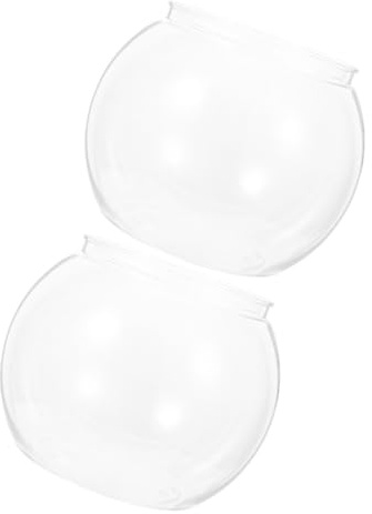 VICASKY 2 Pièces Bocal à Poissons Transparent Plastique Modèle Rond Incassable Aquarium Décoratif de Bureau Lot pour Poissons Variés et Décoration de Table